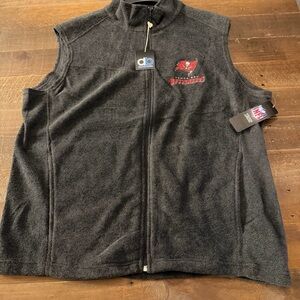Dunbrooke Charcoal Fleece Vest with NFL Tampa Bay Buccaneers Logo